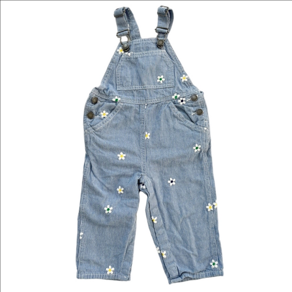 Stella McCartney Other - Stella McCartney Blue Striped Overalls with Floral Details